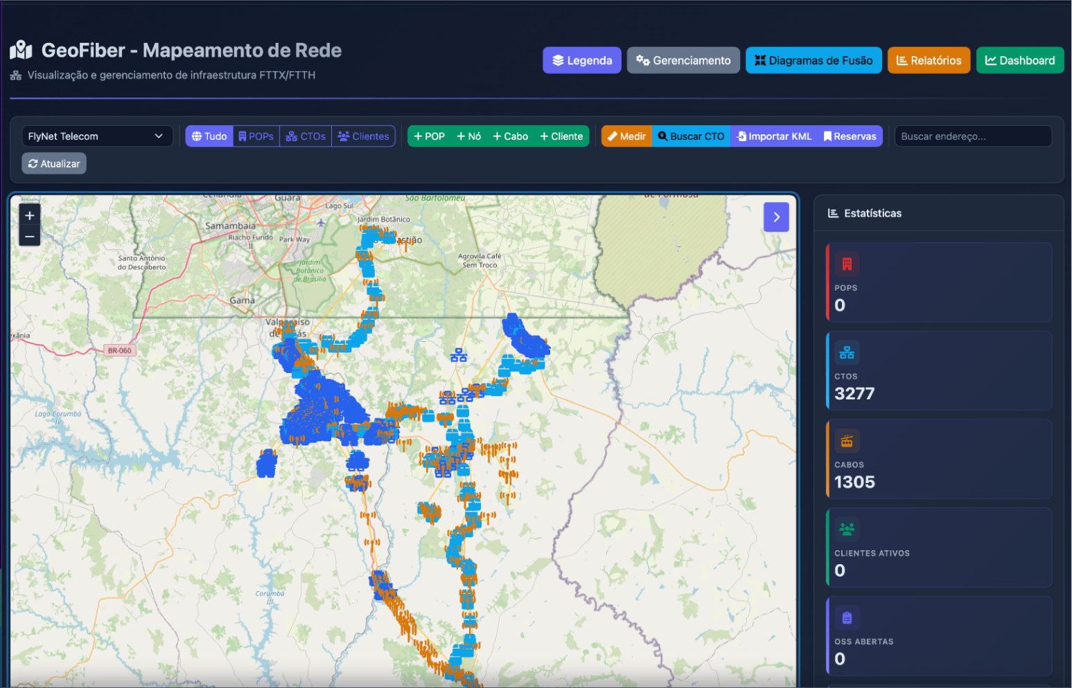 GeoFiber - Mapeamento de fibra óptica
